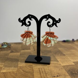 Mušle na kroužku mint-terracota