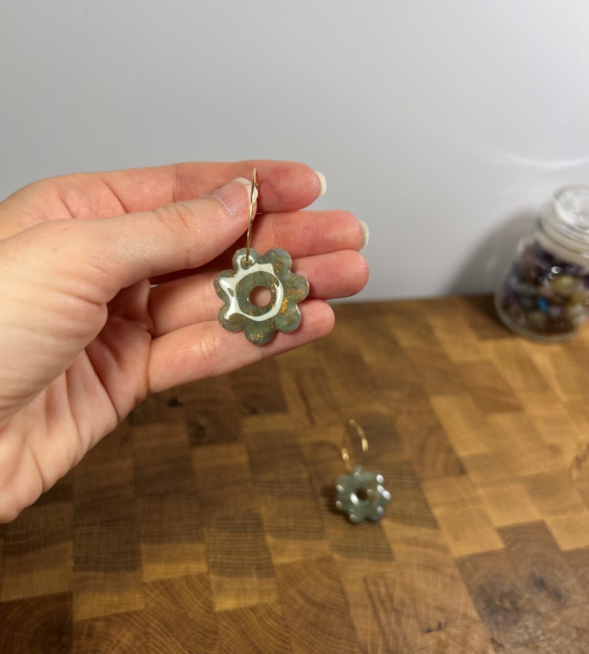 Kytička zelený křemen na zlatě - Obrázek 6