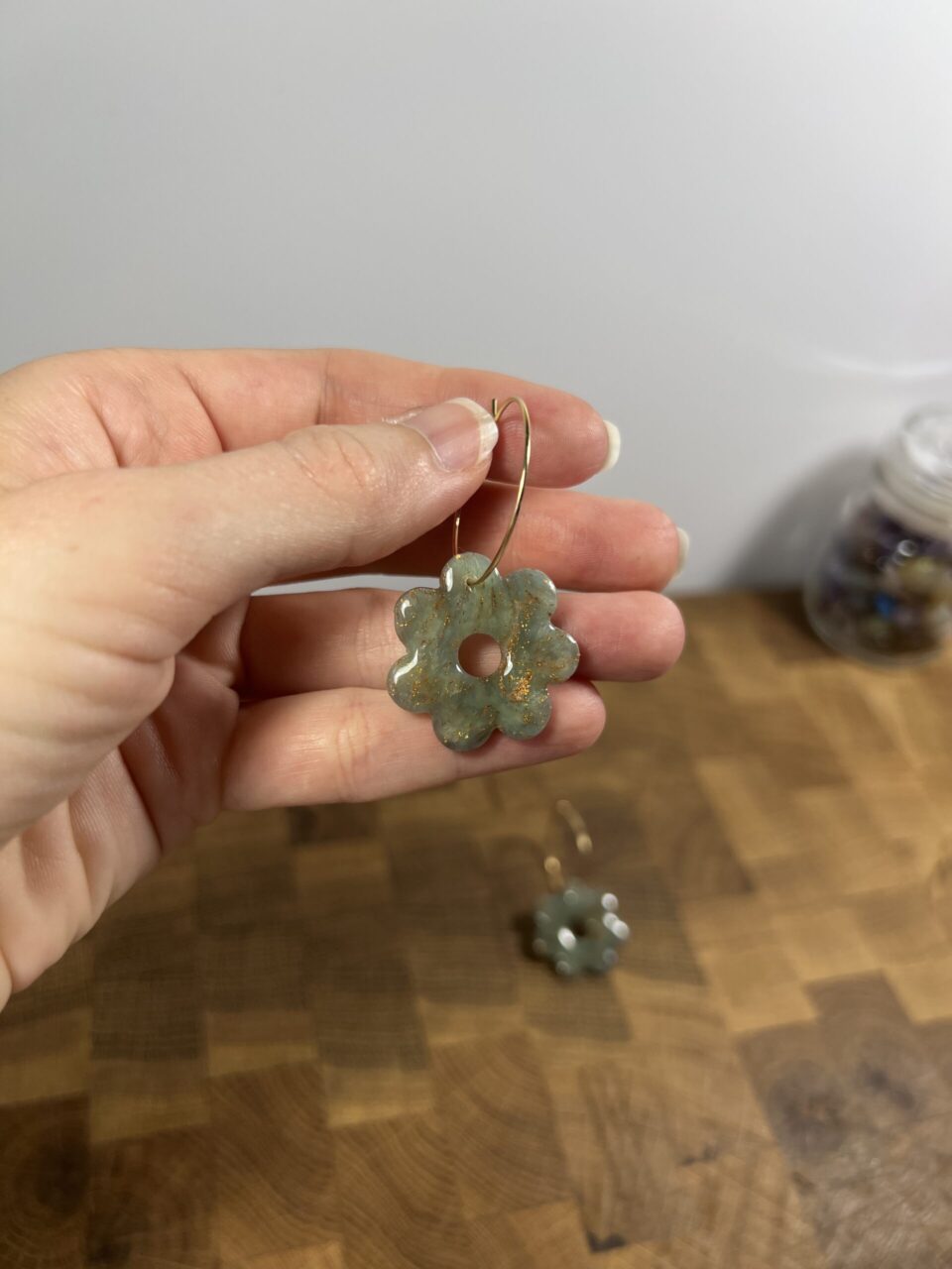 Kytička zelený křemen na zlatě - Obrázek 5